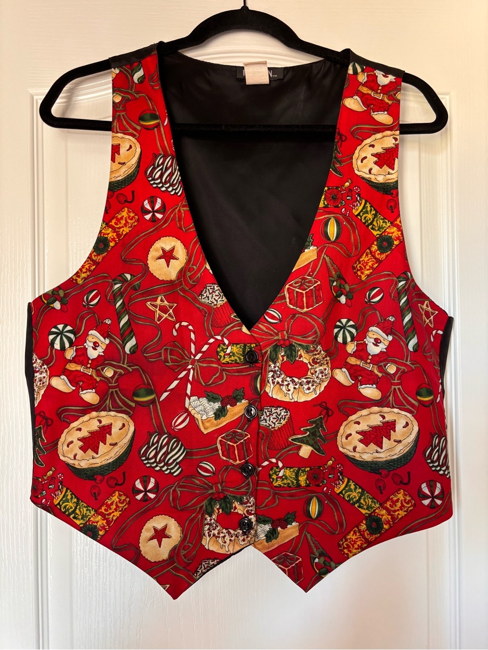 Vintage 111 Main Christmas Vest Women’s large baking pastry pies cookies